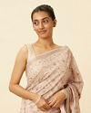 Rosewater Pink Saree with Sequined Paisley Patterns image number 1